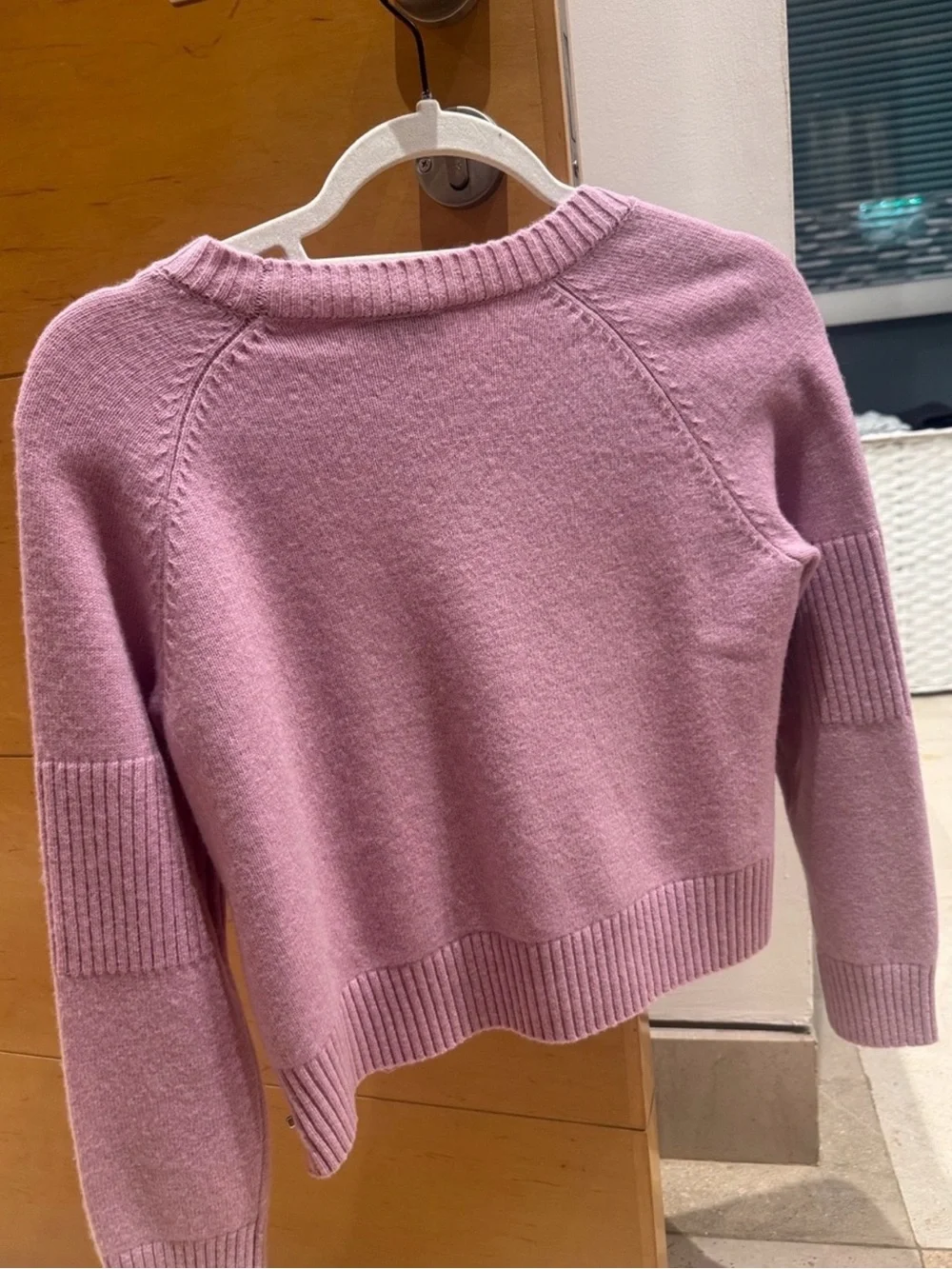 CHANEL Lilac Side-Snap Crewneck Sweater